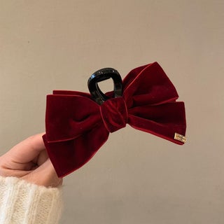 Oversized Bowknot Hair Clip Luxury Shark Clamp Wine Red Velvet Labeling Bow Large Grasp Clip - pzsku/ZEFFEB15151ED224B53FEZ/45/1746207429/ea51cbc4-752c-48ec-aa82-b359171eff10