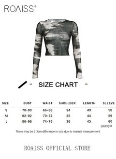 roaiss Women Printed Base Layer Top Slim Fit to Accentuate Figure Ink Gradient Color Design for an Elegant and Timeless Look Playful and Lovely with Lace Accents Casual Long Sleeve Base Layer Shirt for Women  - Image 3
