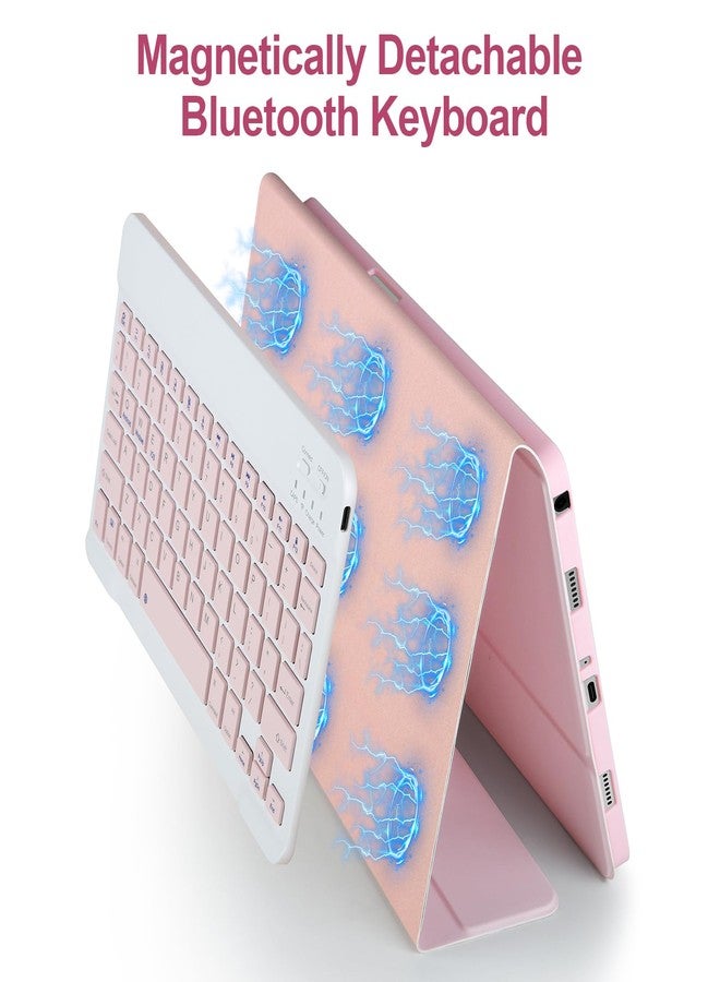 APHBZGE Keyboard Case for Samsung Galaxy Tab A9 Plus/A9+ 5G 11 Inch 2023 Model (SM-X210/X216/X218), Cover with Keyboard Magnetically with Detachable Wireless Bluetooth Keyboard, Pink - Image 5