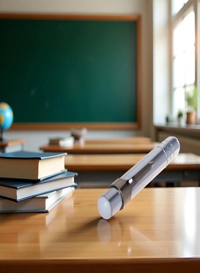 WsjiaboFux حامل طباشير من سبائك الألومنيوم الفضية من WsjiaboFux، قطعة واحدة، مواد تعليمية، أدوات كتابة وتصحيح، طباشير مدرسي - Image 2