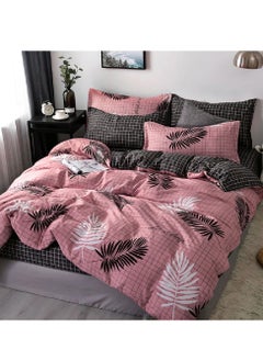 4-Piece Bedding Set Sheet set Comforter Set Luxurious Cotton and Soft Microfiber with 1 Duvet/Quilt Cover And 1 Flat sheet And 2 Pillowcases King 2.2m bed (220*240cm)