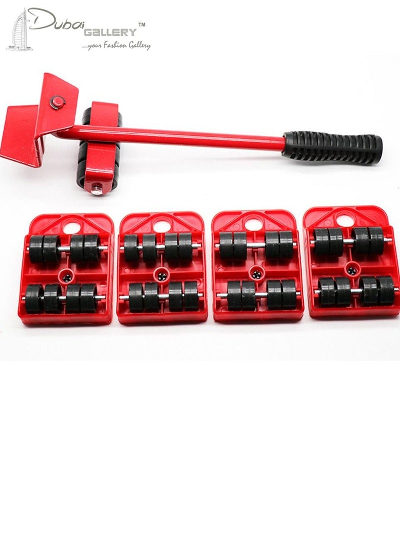 DubaiGallery 5-Piece Furniture Lifter Slider Set Red - Image 1