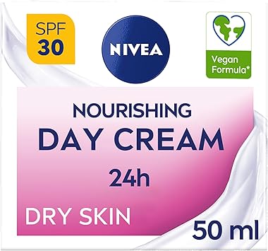 Nivea كريم نيفيا المرطب اليومي المغذي 24 ساعة SPF30 50 مل مرطب للوجه مع عامل حماية من الشمس 30 كريم يومي للوجه للبشرة الجافة أساسي للعناية بالبشرة - Image 1