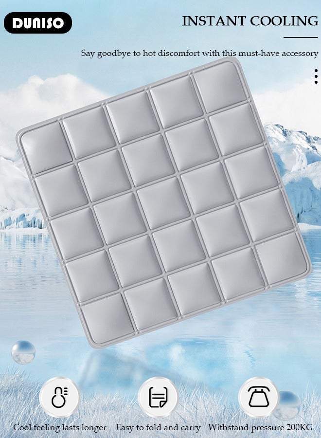 DUNISO Cooling Seat Cushion, Portable Car seat Cushion, Gel Ice Pad for Summer Cooling Device, Office Chair Gel Seat Cushion, Comfortable Ice Silk Cushion for Home Office - Image 2