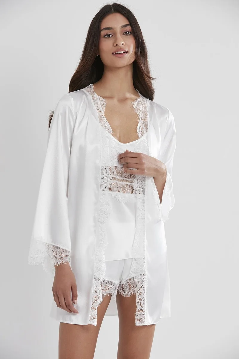 بيير كاردان Satin Lace 3-Piece Shorts & Combi & Dressing Gown 2490