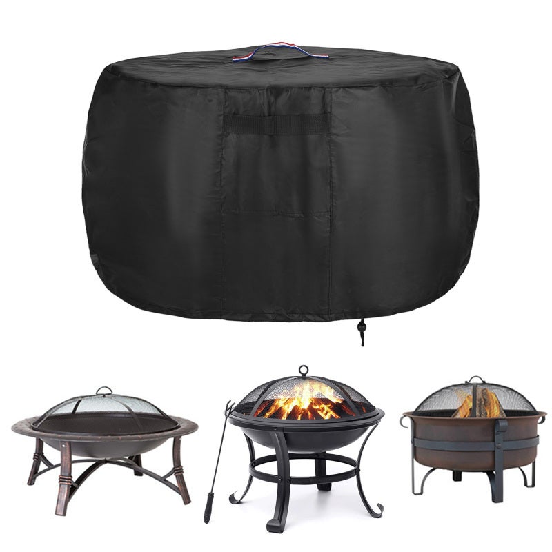 Fire Pit Cover 36x34in Waterproof & Weatherproof Protection - Adjustable Drawstring Easy Installation Outdoor Fireplace Cover for Patio Deck Outdoor Use - Image 2