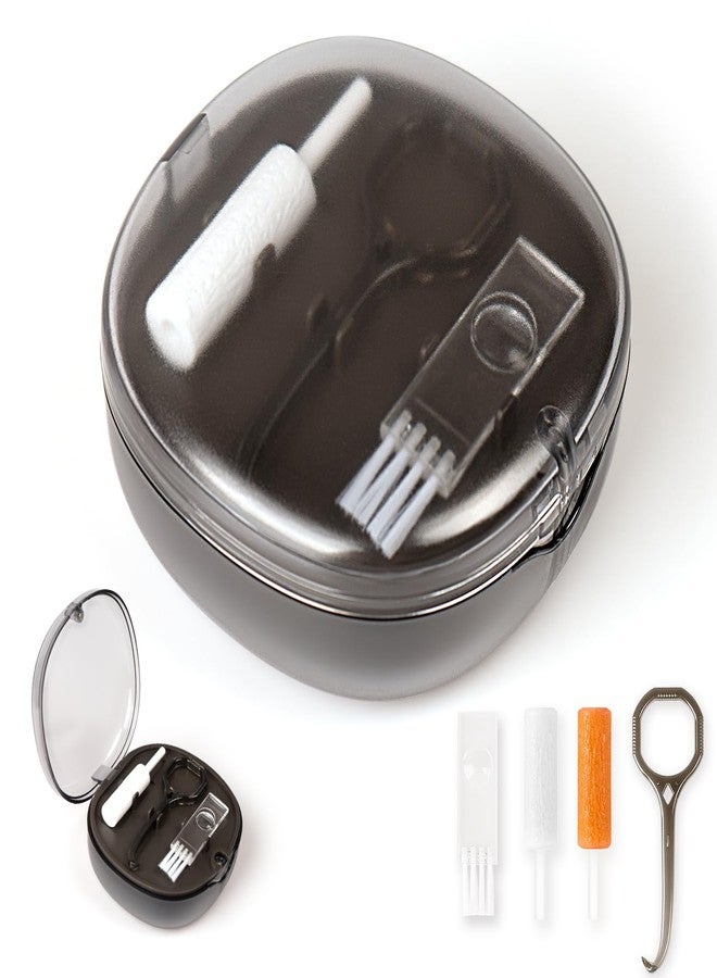Mckkor Newly designed double-layer retainer container case, special retainer case (with removal tool and brush), gift for women and men, compatible with Invisalign - Gray - Image 1