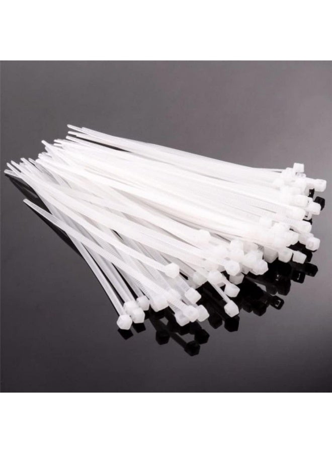 Royal Apex Royal Apex 100Pcs Cable Ties Nylon Zip Ties Wraps - Cable Self-Locking Multi-Purpose Ties for Home, Office, Garden, Workshop, Industrial etc (200x2.5mm, White)  - Image 1