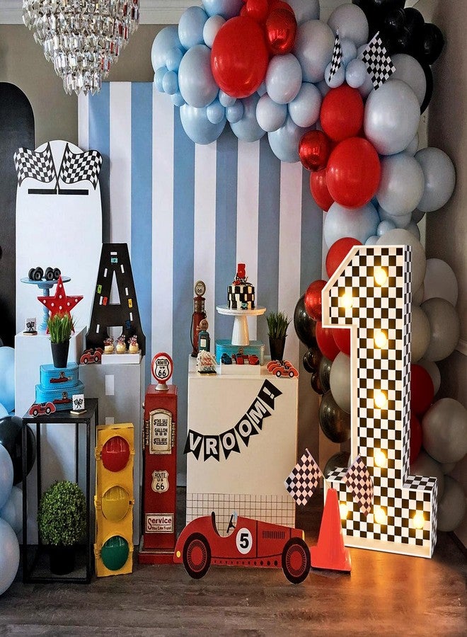 imprsv Marquee Numbers Race Car Birthday-Decorations: 3ft Large Fast One Party Decor Boy First 1st 12th Big Light Up Cardboard Number 1 - Image 2