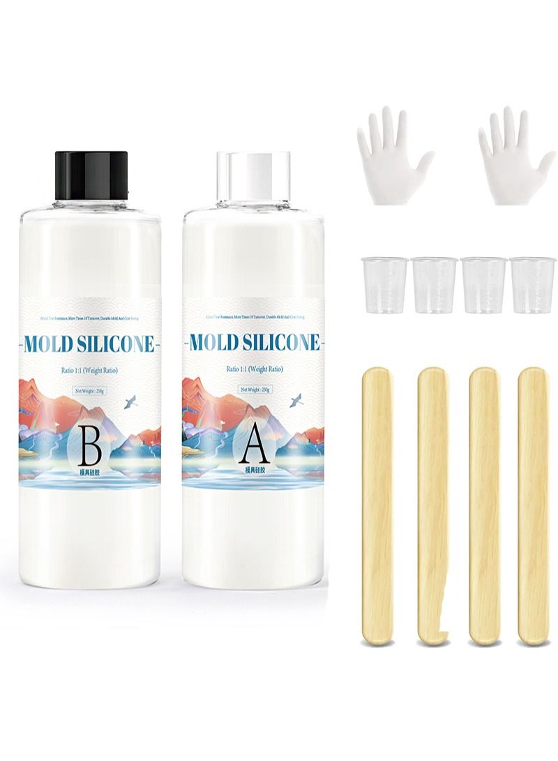 Aikanbo Silicone Mold Making Kit Liquid Silicone Rubber，200ml，Mold Making Silicone，1:1 Mix，Defoaming，For Casting Silicone，Soap，Candle，Food Molds - Image 1