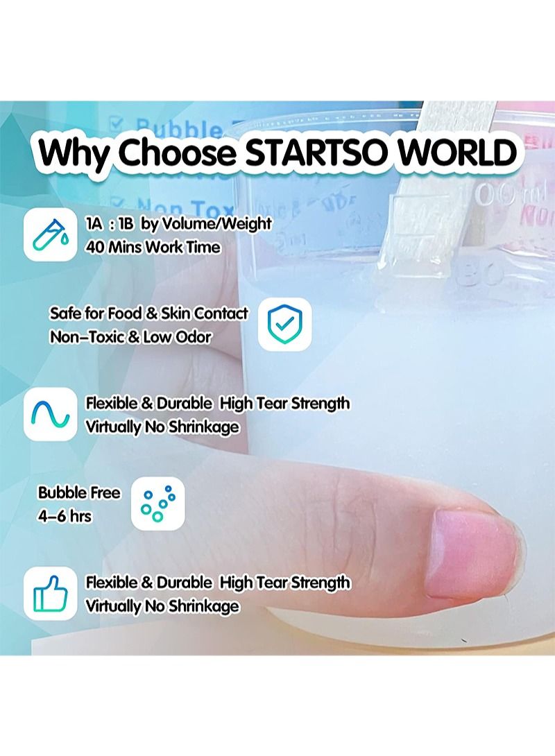 Aikanbo Silicone Mold Making Kit Liquid Silicone Rubber，200ml，Mold Making Silicone，1:1 Mix，Defoaming，For Casting Silicone，Soap，Candle，Food Molds - Image 2
