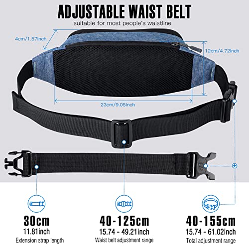 WATERFLY Fanny Pack Waist Bag: Small Hip Pouch Bum Bag Fannie Pack Phanny Fannypack Waistpack Bumbag Beltbag Sport Slim Fashionable for Jogging Hiking Hiker Woman Man - Image 3