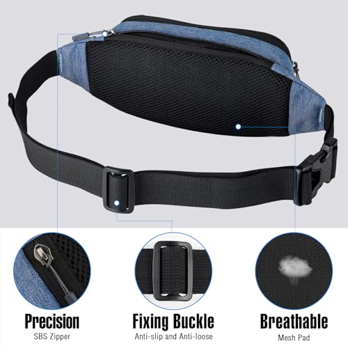 WATERFLY Fanny Pack Waist Bag: Small Hip Pouch Bum Bag Fannie Pack Phanny Fannypack Waistpack Bumbag Beltbag Sport Slim Fashionable for Jogging Hiking Hiker Woman Man - Image 5