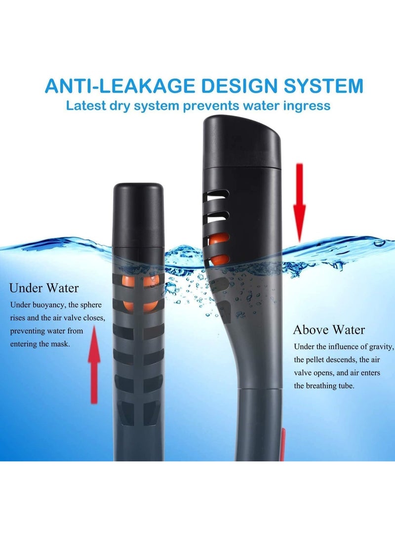 كيلا قناع غطس كامل الوجه، قناع غطس بانورامي بزاوية 180 درجة مع حامل للكاميرا، معدات غطس مضادة للضباب للبالغين والأطفال، قناع غطس بنظام تنفس جاف مزدوج الأنبوب، مقاس صغير - Image 3