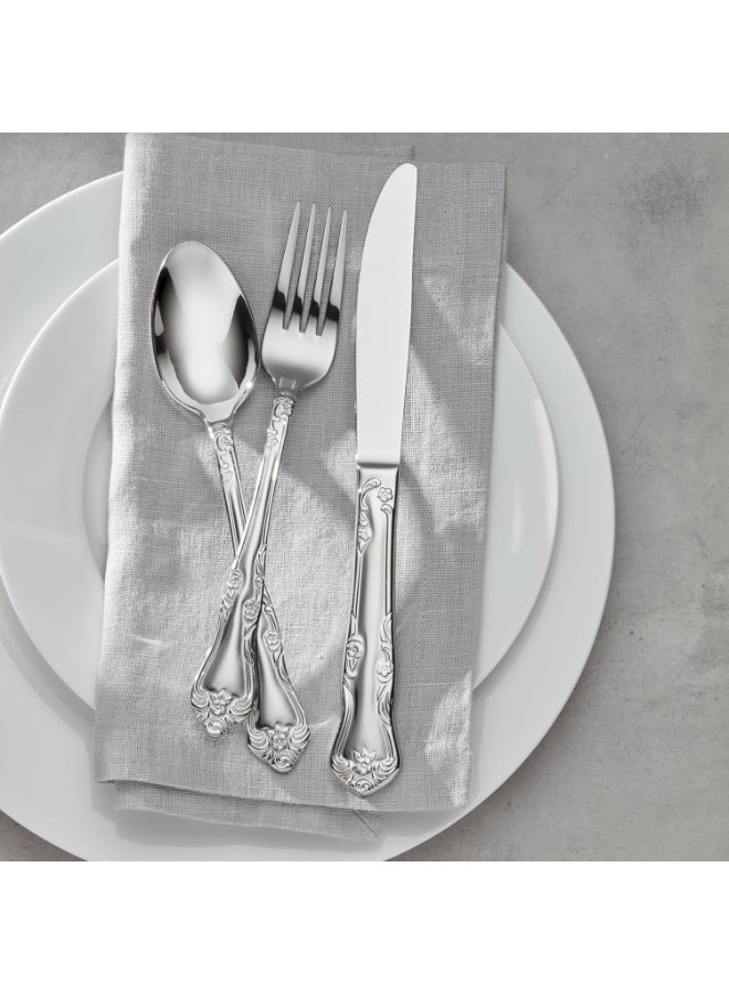 Oneida Azalea 20 Piece Everyday Flatware, Service for 4, 18/0 Stainless Steel, Silverware Set, Dishwasher Safe, Silver - Image 4