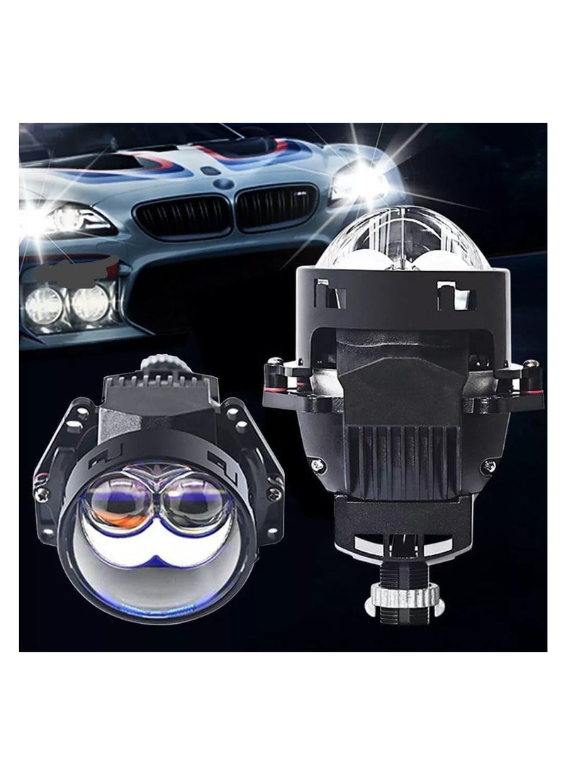 SHEZA STAR عدسات مصابيح السيارة 120 واط بلس-3 عدسات بروجيكتور LED بحجم 3 بوصة لمصابيح السيارة 6000K لمبة أوتوماتيكية 30000LM مجموعات تعديل مصابيح عدسة مفرغة - Image 1