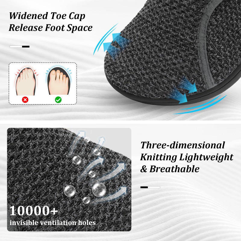 Scurtain Womens Walking Shoes Wide Toe Barefoot Minimalist Shoe Zero Drop Comfortable Pregnancy Maternity Hospital Nurse Shoes Elderly Non Slip Breathable Sneakers Grey Size 7.5 - Image 2