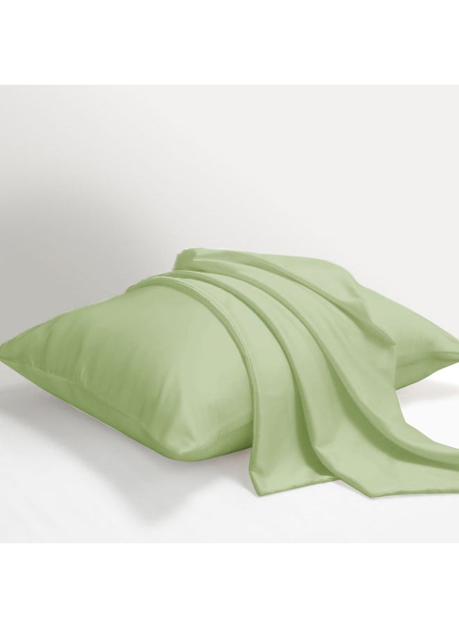 SIGNOOLA - Signoola Basics Lightweight Super Soft Easy Care Microfiber Zipper Pillow cases, Pack of 2 Piece, 50 x 70 cm,Sage color, Pillows Not Included. - Image 1