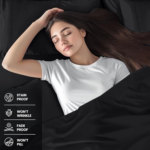 Utopia Bedding California King Sheet Set – 4 Piece Bed Sheets for Cal King Size Bed, Soft and Breathable Microfiber, Includes 1 Fitted Sheet, 1 Flat Sheet and 2 Pillowcases (Black) - Image 3