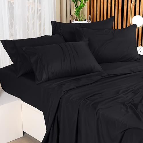 Utopia Bedding California King Sheet Set – 4 Piece Bed Sheets for Cal King Size Bed, Soft and Breathable Microfiber, Includes 1 Fitted Sheet, 1 Flat Sheet and 2 Pillowcases (Black) - Image 5