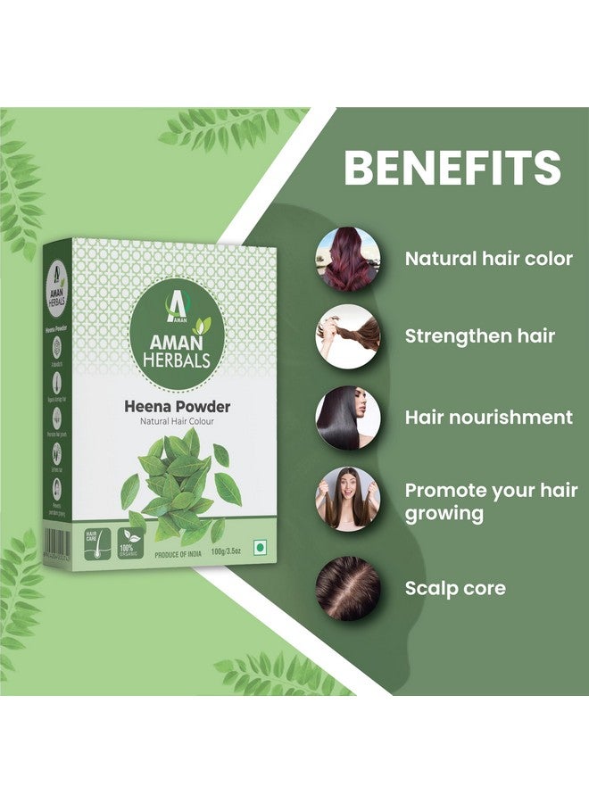 100% Natural Organic Henna/Mehndi Powder For Hair Colour And Growth Pack Of 100 Gm By Aman Herbals