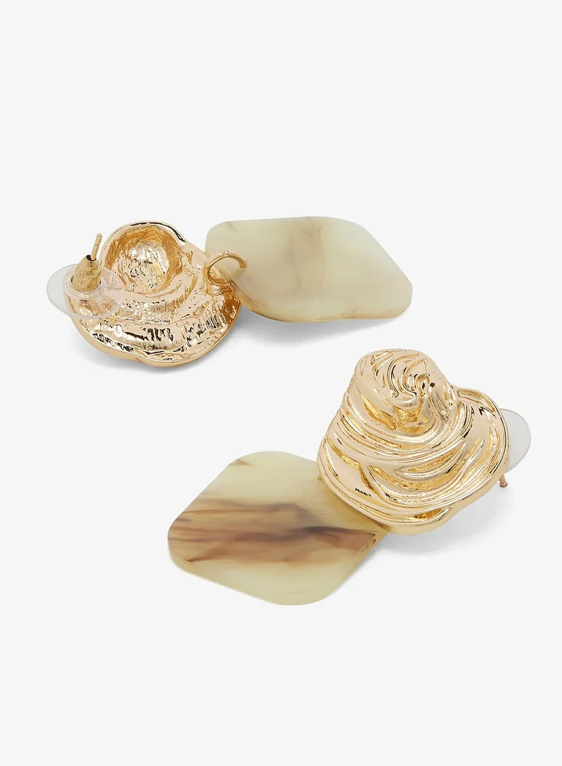 Ella Gold Gold & Resin Drop Down Earrings for Women | Best Price UAE