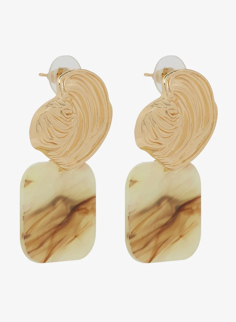 Ella Gold & Resin Drop Down Earrings