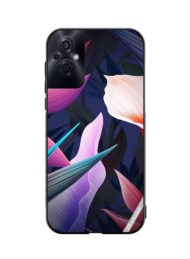 VR CREATIVE Protective Case Cover For Oppo Reno8 Z Colorful Flowers And Leaves Design Multicolour - Image 1