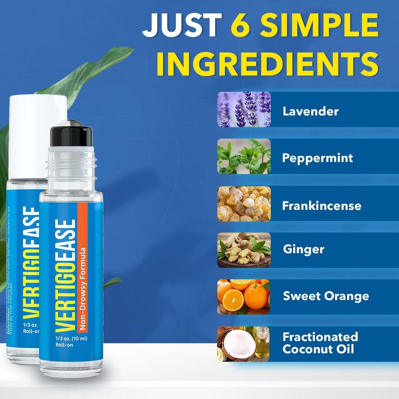 Basic Vigor Vertigo Ease Roll-On (10ml) - Natural & Fast-Acting Vertigo and Dizziness Support with Lavender, Ginger, Frankincense & Essential Oils - Combat Travel Sickness - Image 2