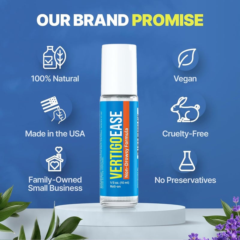Basic Vigor Vertigo Ease Roll-On (10ml) - Natural & Fast-Acting Vertigo and Dizziness Support with Lavender, Ginger, Frankincense & Essential Oils - Combat Travel Sickness - Image 4