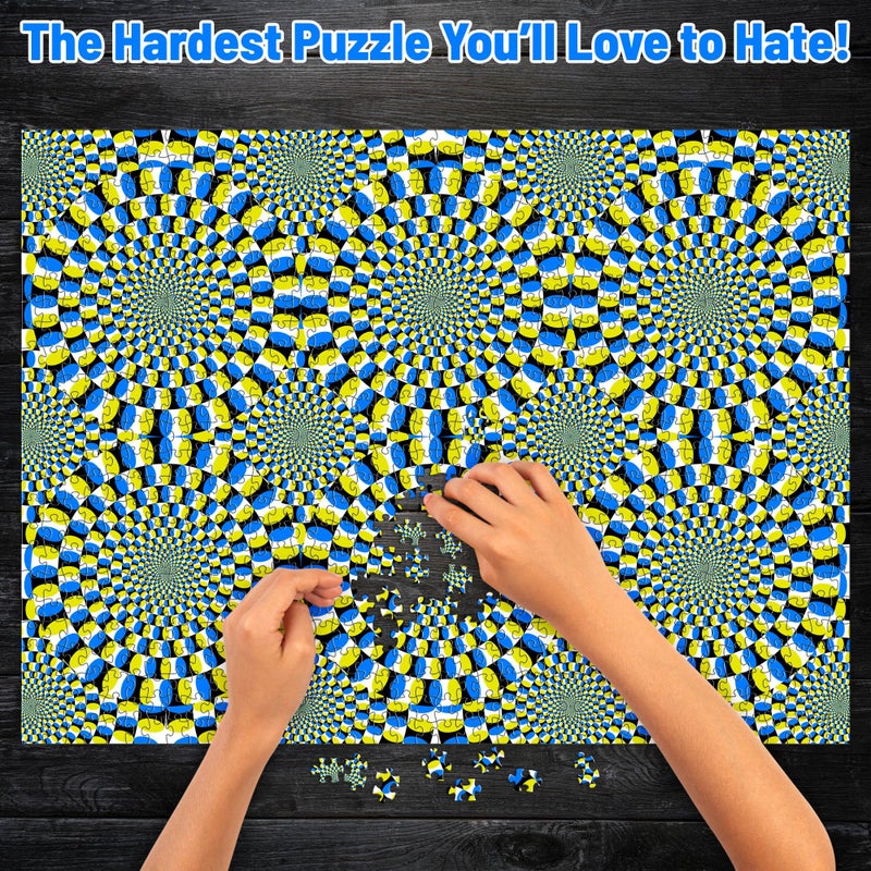 Funwares Optical Illusion Puzzle - 1000 Piece Expert-Level Jigsaw For Adults - Hypnotic Visual Movement - Modern Art Challenge - Elegant Gift For Puzzle Pros & Design Lovers - Image 2