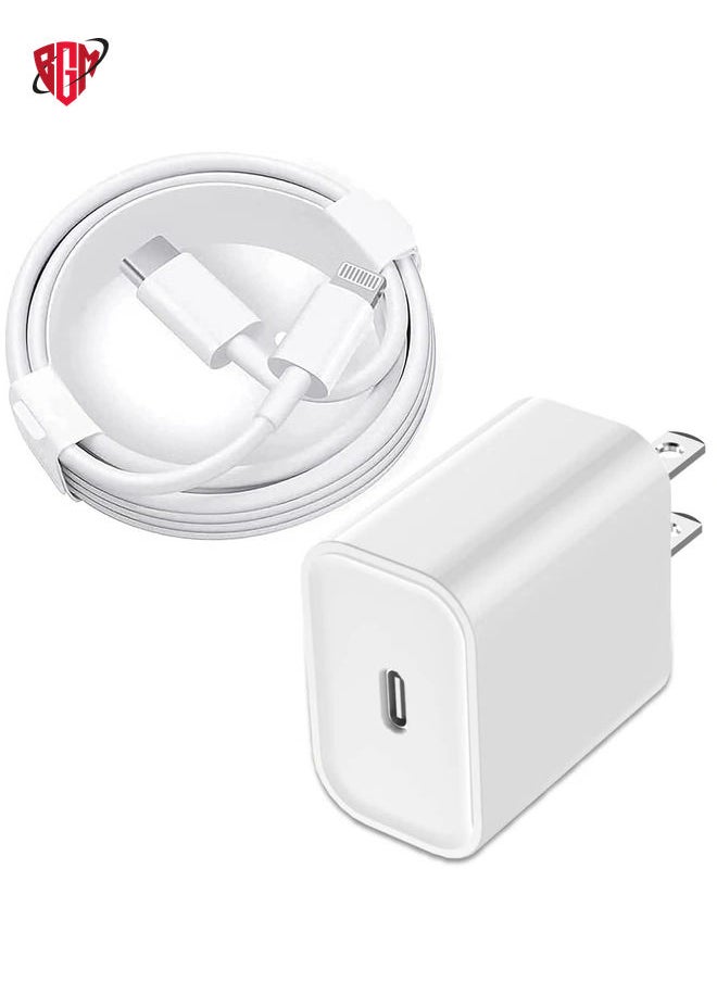 BGM - iPhone 12 13 Fast Charger,Fast iPhone Charger [Apple MFi Certified]Lightning Cable 20W Type C Charger USB C Fasting Charging Plug Adapter Compatible with iPhone13/13 Pro Max/12/12 Pro/11/XS/XR/X,iPad - Image 1