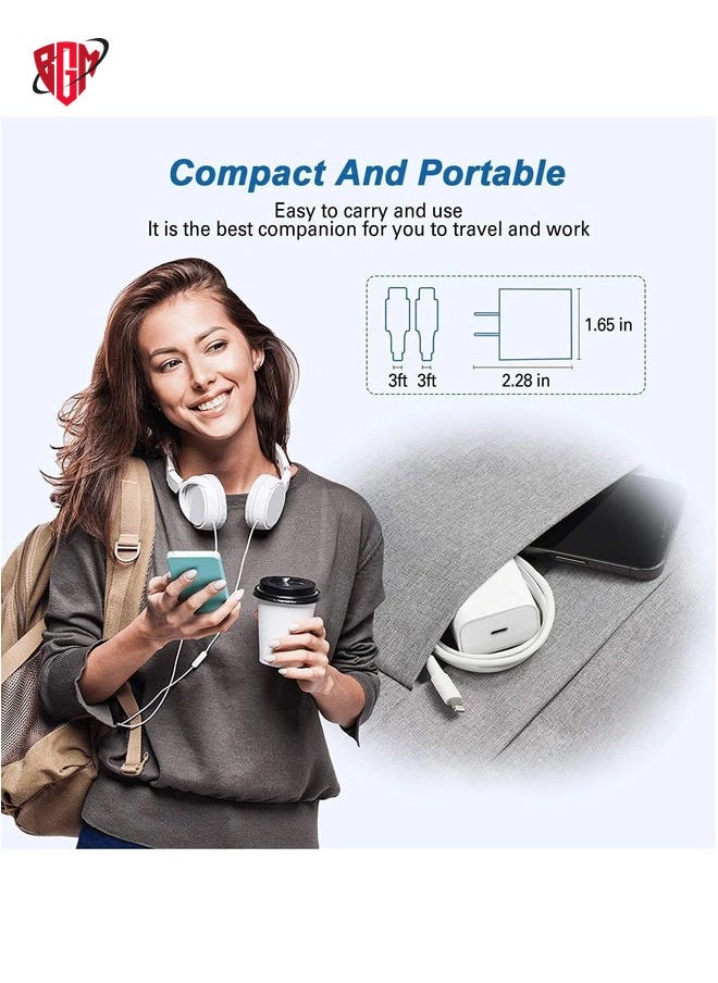 BGM - iPhone 12 13 Fast Charger,Fast iPhone Charger [Apple MFi Certified]Lightning Cable 20W Type C Charger USB C Fasting Charging Plug Adapter Compatible with iPhone13/13 Pro Max/12/12 Pro/11/XS/XR/X,iPad - Image 1