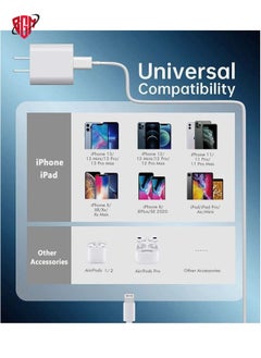 iPhone 12 13 Fast Charger,Fast iPhone Charger [Apple MFi Certified]Lightning Cable 20W Type C Charger USB C Fasting Charging Plug Adapter Compatible with iPhone13/13 Pro Max/12/12 Pro/11/XS/XR/X,iPad