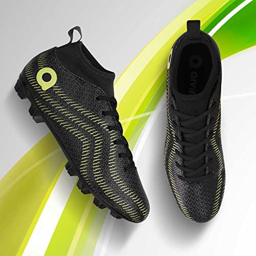 Aivin Pro Rattle Snake Football Stud, Lightweight Insole/Comfort and Grip Football Shoes for Men Black - Image 2