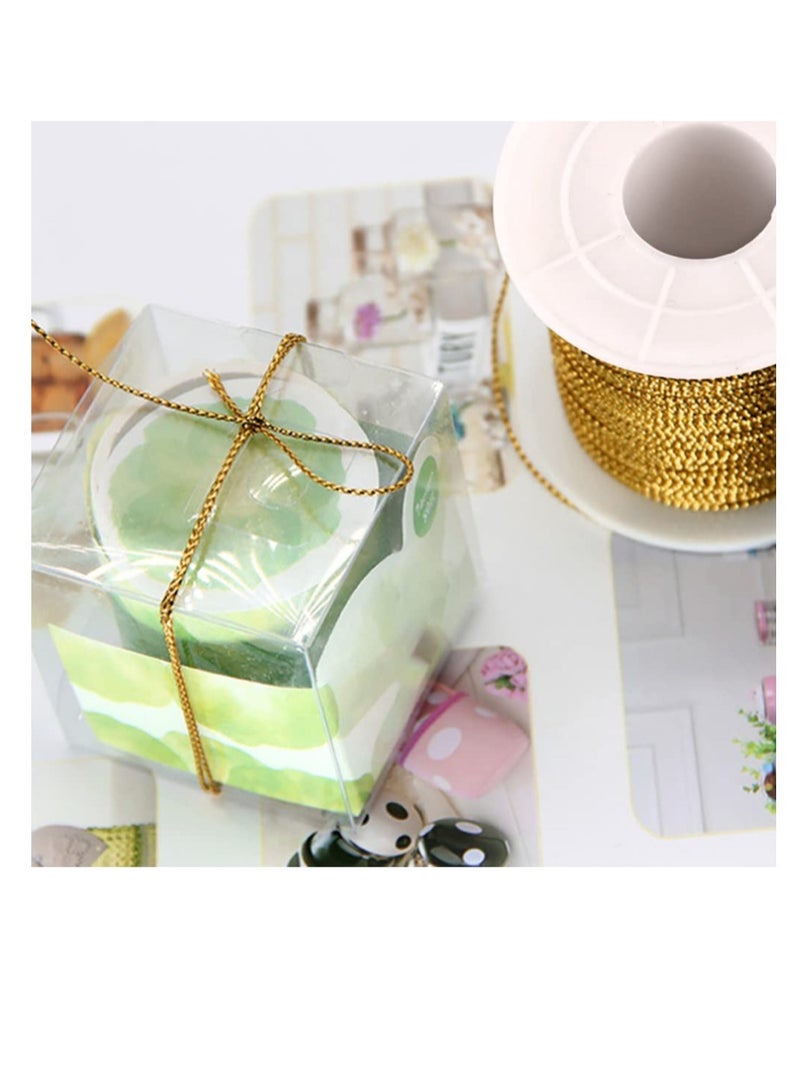 KASTWAVE 2 Rolls Gold and Silver String Twine, 100m x 1mm Metallic Cord Craft Making Cord, Suitable for DIY Craft Jewelry Making Hanging Card Gift Wrapping Decor - Image 2