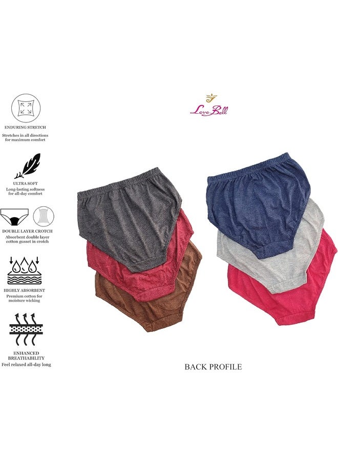 Love Bell - Love Bell Premium Cotton Girls Panties with Inner Elastic 6 PCS PACK Classic Briefs for Women Lovebell Ultra soft panty - Image 1