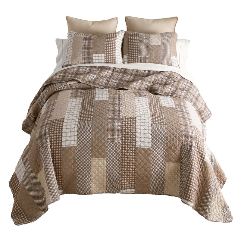 Donna Sharp Queen Bedding Set - 3 Piece - Highland Plaid Lodge Printed Cotton Quilt Set with Queen Quilt and Standard Pillow Shams - Cotton - Machine Washable - Image 4