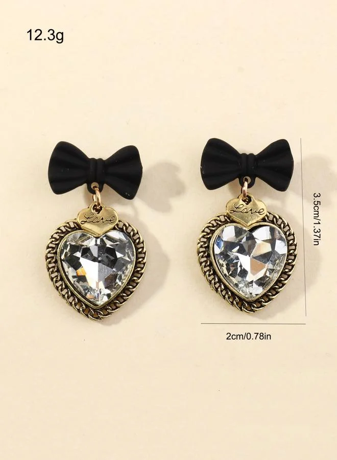 Take Two  Bow and Heart Shaped Drop Earrings for Women | Best Price UAE