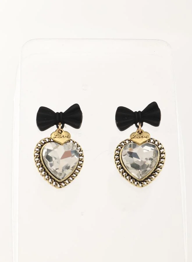 Take Two  Bow and Heart Shaped Drop Earrings for Women | Best Price UAE