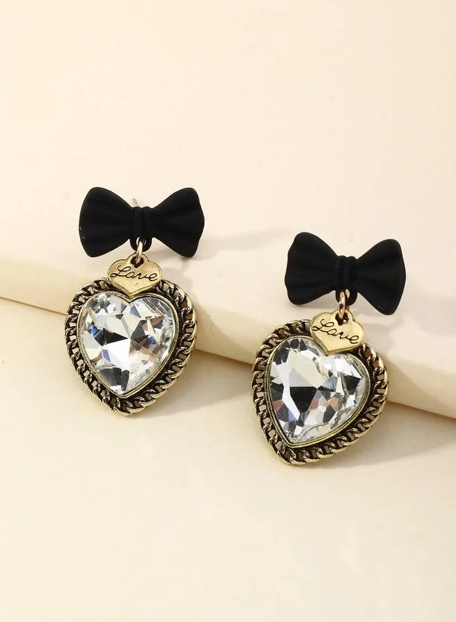 Take Two  Bow and Heart Shaped Drop Earrings for Women | Best Price UAE