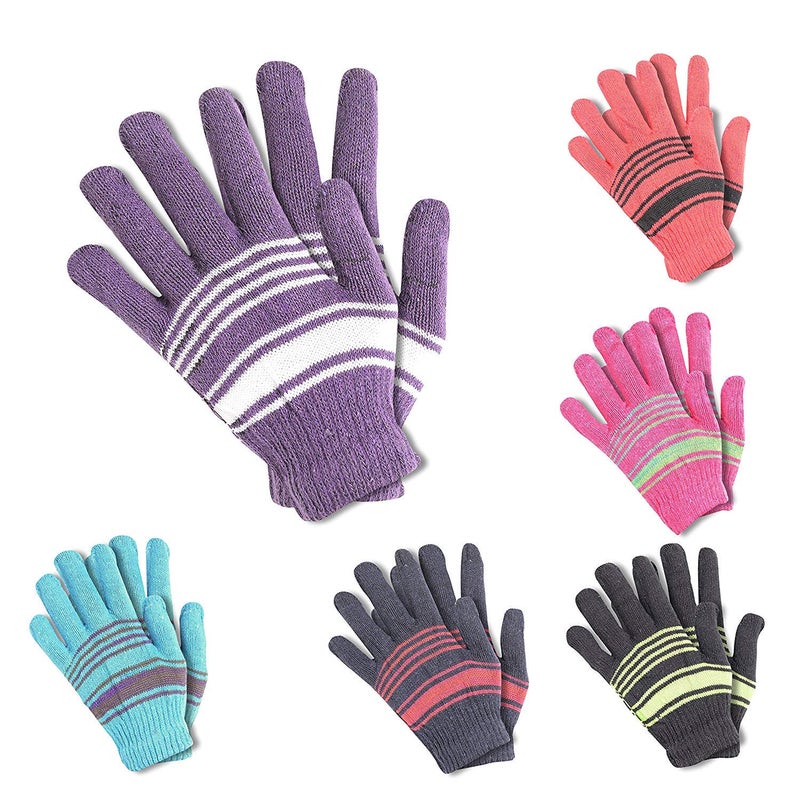 Malvina Boys|Girls Winter Multicolor Woollen Gloves Pack of 6 for Age-6-7 Years - Image 5