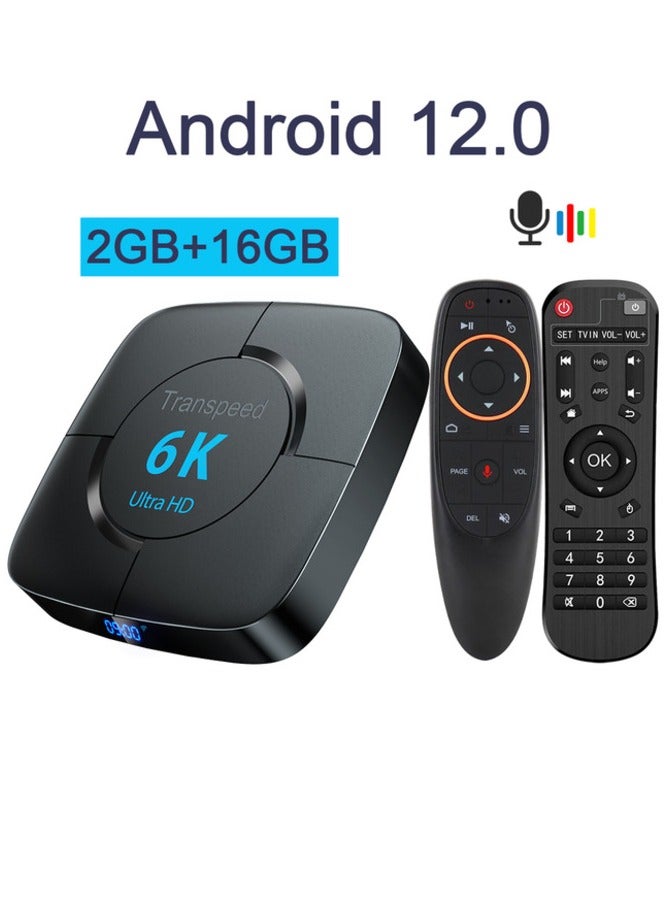 Transpeed Android 12.0 Set Top Box Voice Assistant 6K 2GB 16GB VOICE REMOTE - Image 1