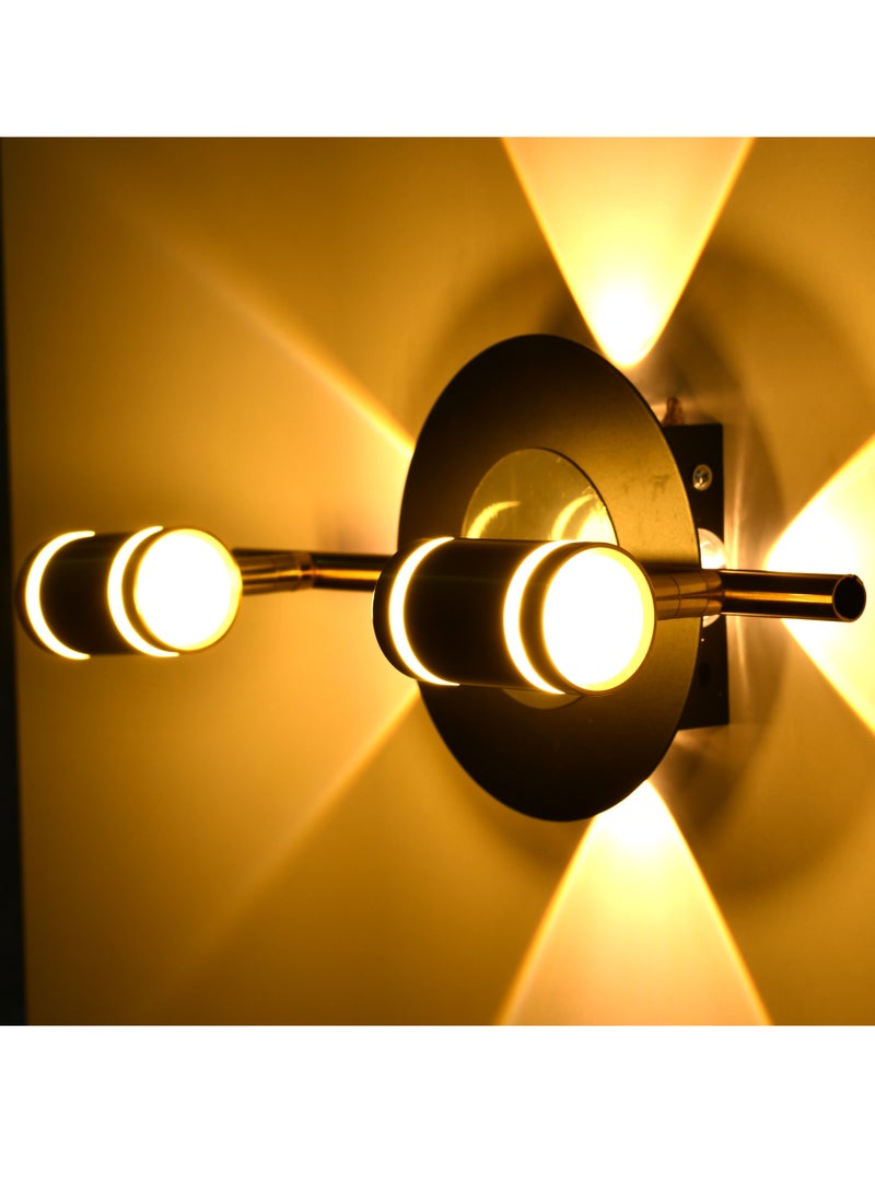 هابي لايت مصباح حائط LED ذهبي أنيق وحديث على قاعدة سوداء غير لامعة  - Image 2