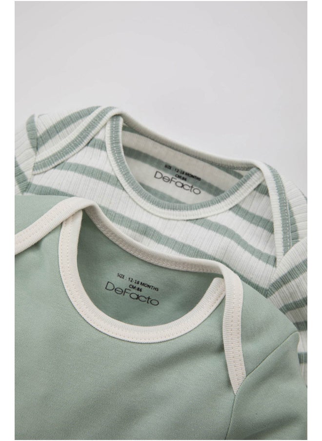 DeFacto - Babyboy New Born Regular Fit Knitted Long Sleeve Snap Body - 2 Pieces - Image 1