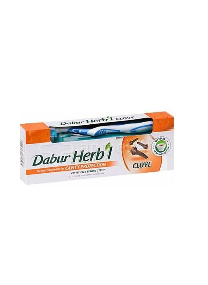 Dabur Herb'l Herbl Clove Toothpaste 140 Gm+Toothbrush Multi Color  - Image 3
