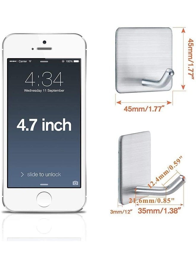 Adhesive Hooks Heavy Duty Wall Hooks Waterproof Stainless Steel Hooks - Image 2