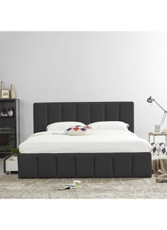 DANUBE HOME Danube Home Vista King Bed With 4 Drawers Sturdy Modern Design Wooden Double Bed Frame Furniture L 220 x W 191 x H 111 cm Black  - Image 1