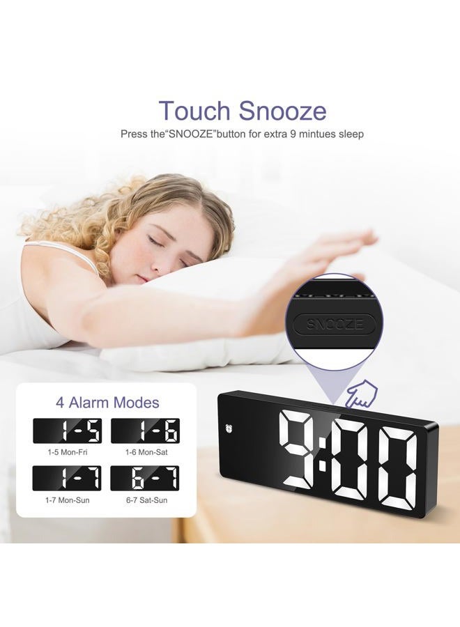 OQIMAX Digital Clock, Alarm Clocks with 6.5' Large Display, Touch Snooze, LED Desk Clock with 4 Adjustable Brightness, 12/24H, Digital Alarm Clock with DST, Easy to Set for Home, Office, Gifts - Image 4