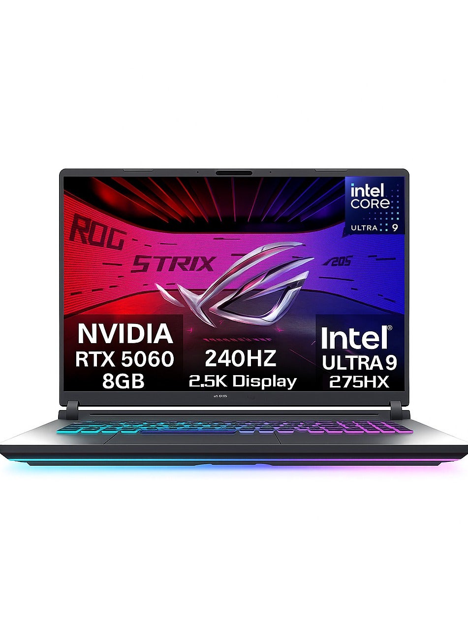 ROG Strix G18 (2025) Gaming Laptop 18” ROG Nebula Display 2.5K 240Hz/3ms, NVIDIA® GeForce RTX™ 5060 GPU, Intel® Core™ Ultra 9 275HX Processor, 32GB DDR5, 1TB SSD, Wi-Fi 7, Win11 Home English Eclipse Grey